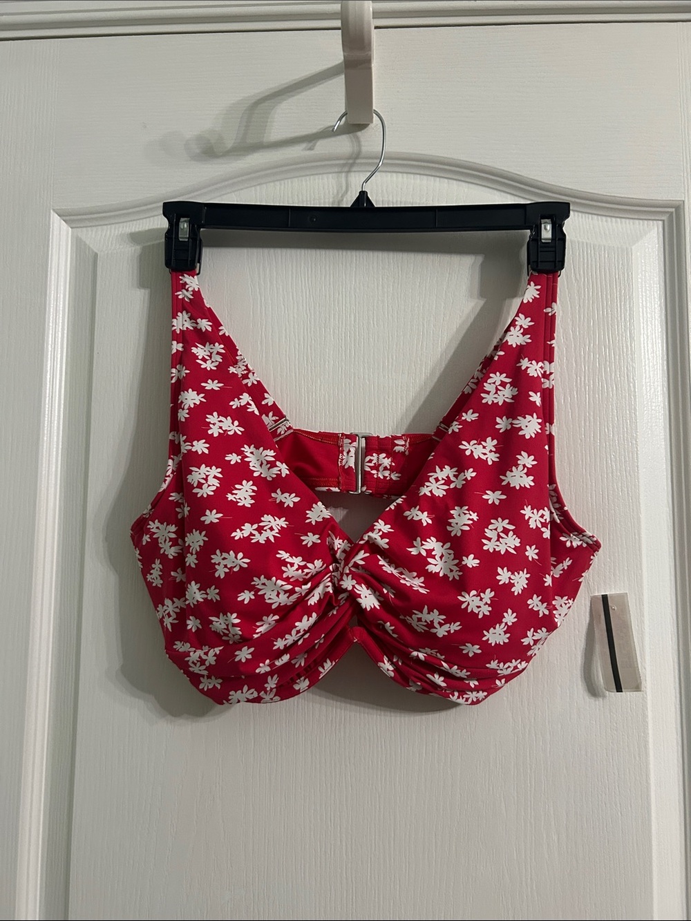 Lands' End Red Floral Twist-Front Swim Camisole